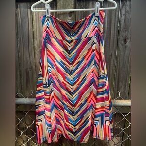 LuLaRoe azure medium Colorful Chevron Pattern Skirt